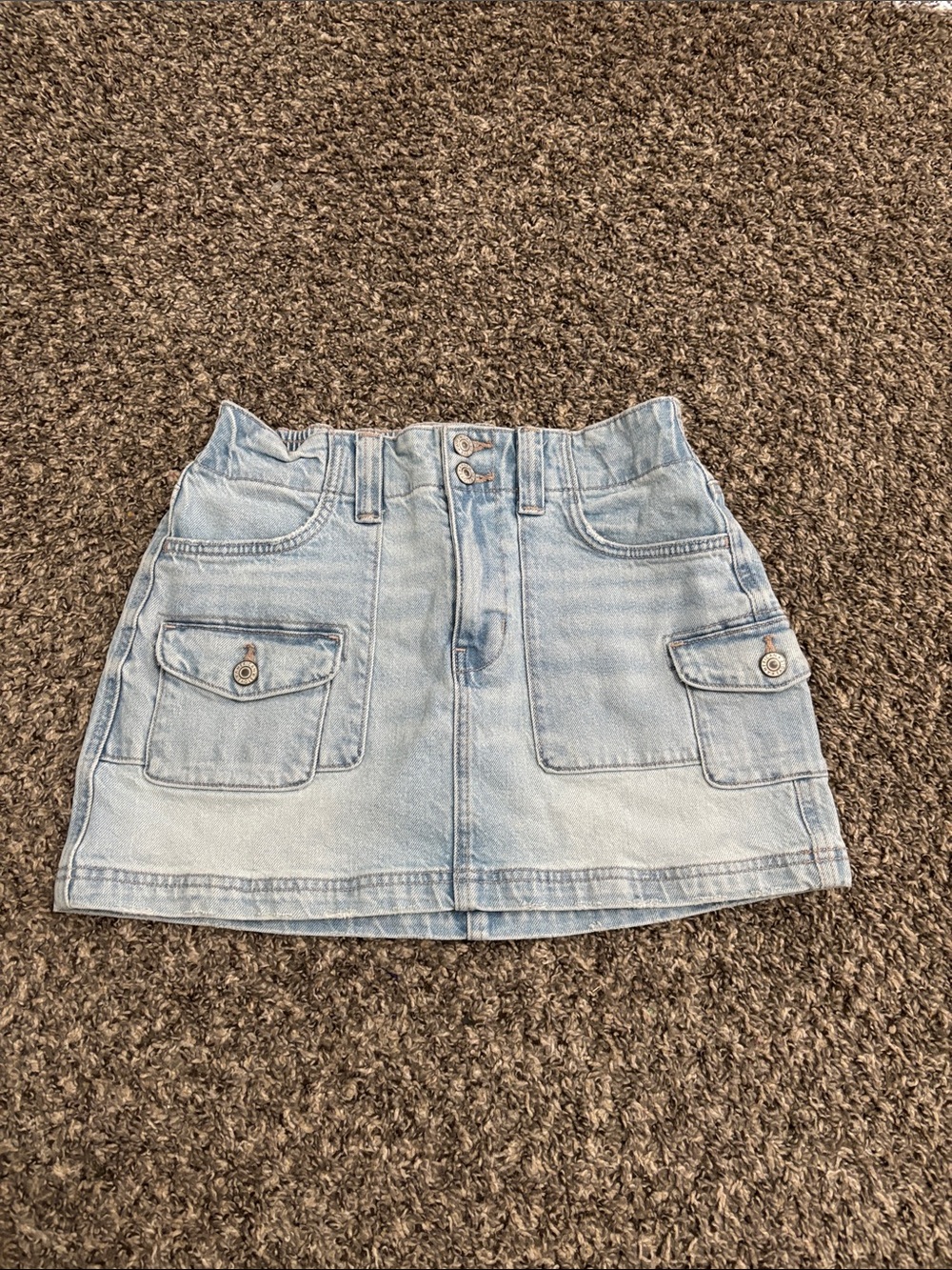 American Eagle Outfitters Low-Rise A-Line Mini denim jean skirt 4 boho summer
